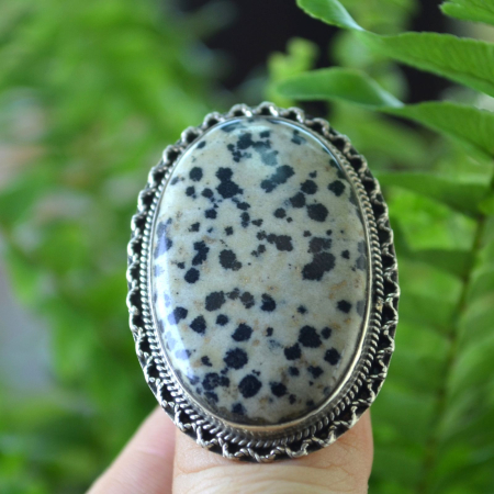 Inel argint vintage statement, Jasp Dalmatian A Vintage Collection [3]