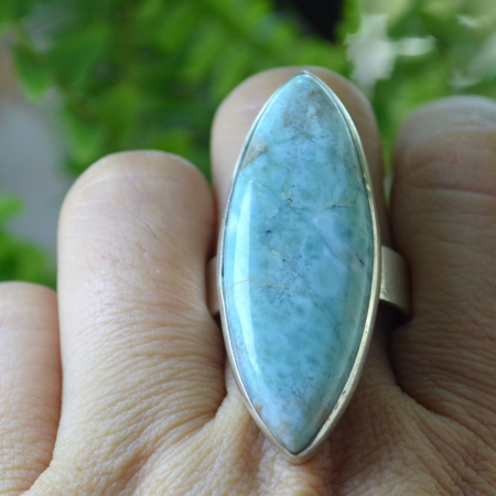 Inel argint vintage statement, Larimar natural A Vintage Collection [1]