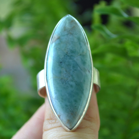 Inel argint vintage statement, Larimar natural A Vintage Collection [2]