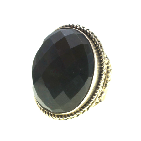 Inele argint - Inel argint vintage statement, Onix verde fatetat A Vintage Collection