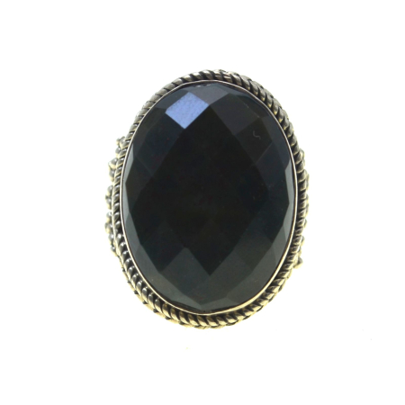 Inel argint vintage statement, Onix verde fatetat A Vintage Collection [1]