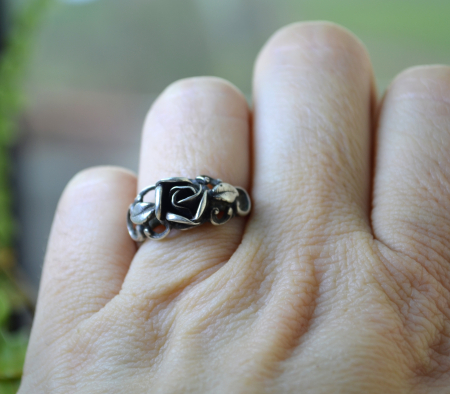 Inel argint vintage trandafir Biedermeier, semnat Teka A Vintage Collection [2]