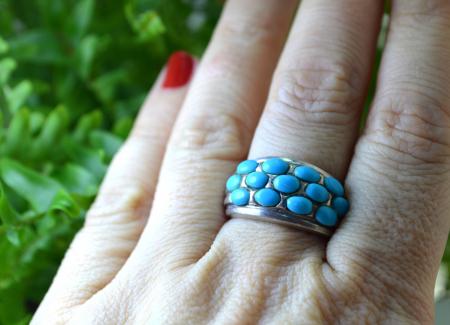 Inel argint vintage, turcoaze [3]