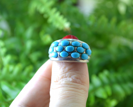 Inel argint vintage, turcoaze [2]