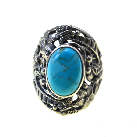 Inele argint - Inel argint vintage Yogya, turcoaz natural