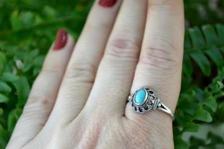 Inel din argint etnic vintage, turcoaz [3]