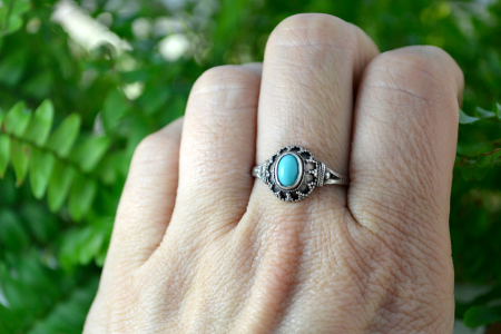 Inel din argint etnic vintage, turcoaz [1]