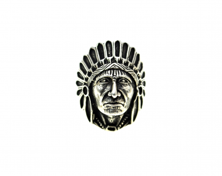 Inel din argint masiv model Sef de trib Navajo amerindian [0]