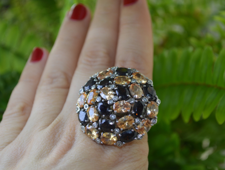 Inel din argint vintage statement, Cristale Cubic Zirconia [2]