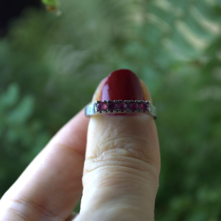 Inel Eternity argint vintage cu 5 rubine | A Vintage Collection [3]