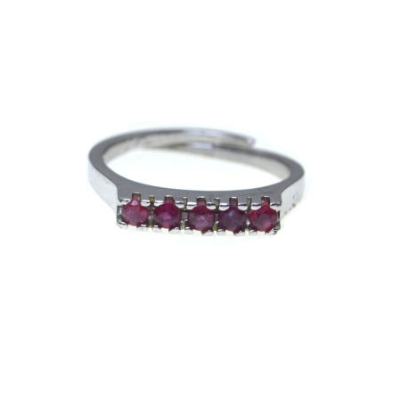 Pietre semipretioase si pretioase - Inel Eternity argint vintage cu 5 rubine | A Vintage Collection