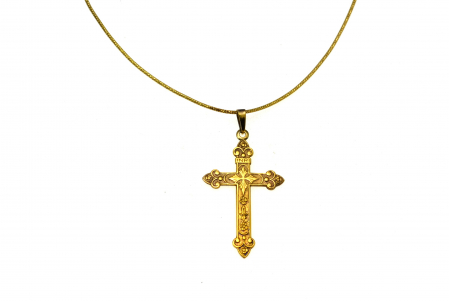 Lant argint aurit Rope cu pandant cruce argint aurit vermeil art Nouveau [0]