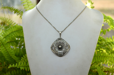 Lant argint baza gatului pandant argint Mid-Century semnat atelier german georg kramer [3]