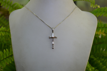 Lant argint cruce argint, cristale CZ Baguette [3]