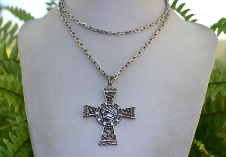 Lant argint cruce argint masiv vintage, semnata Sacchetti [3]