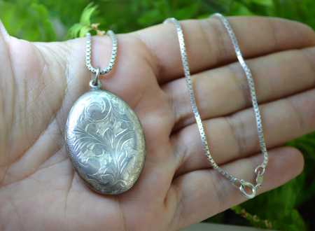 Lant argint cu medalion rusesc vechi, model Zolotniki [2]