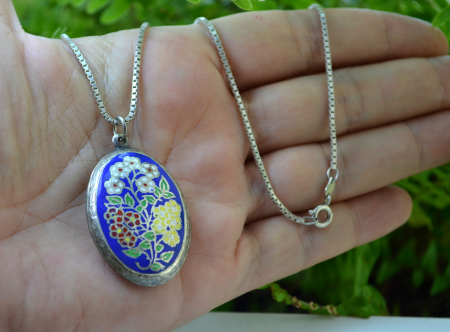 Lant argint cu medalion rusesc vechi, model Zolotniki [1]