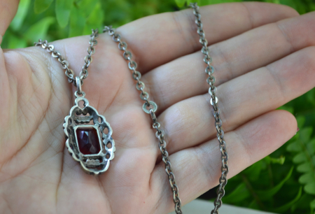 Lant argint cu pandant argint interbelic, Bohemian Crystal [2]