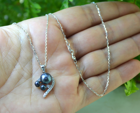 Lant argint cu pandant argint, perle naturale [1]