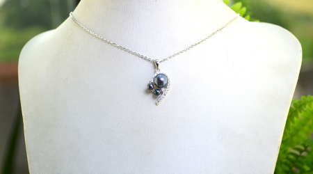 Lant argint cu pandant argint, perle naturale [3]