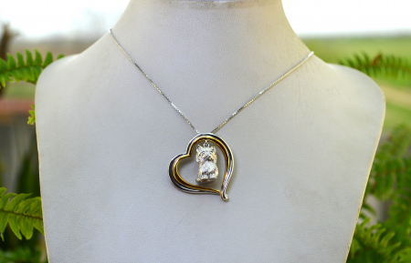 Lant argint cu pandant argint Pisicuta, semnat [3]