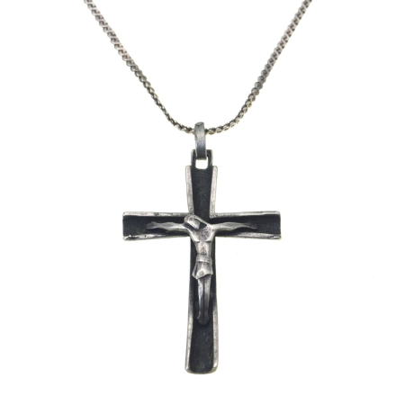 REDUCERI - Lant argint cu pandant argint vintage, cruce crestina A Vintage Collection