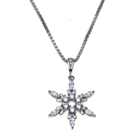 REDUCERI - Lant argint cu pandant Fulg de nea vintage A Vintage Collection