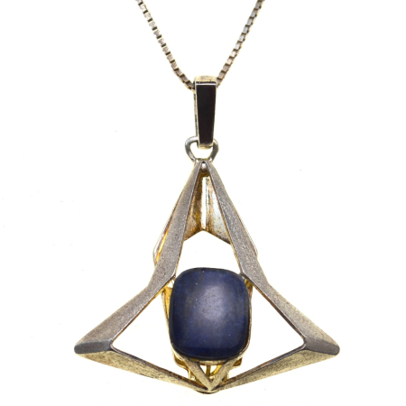 Coliere si lanturi argint - Lant argint cu pandant Mid-Century, Sodalit