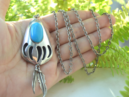 Lant argint cu pandant Navajo Bear Claw [1]