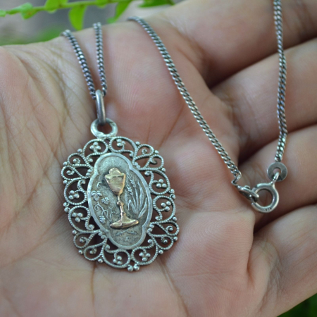 Lant argint cu pandant Potir Art Nouveau A Vintage Collection [1]