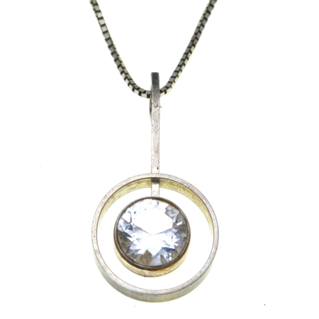 Coliere si lanturi argint - Lant argint cu pandant Rock Crystal, semnat Niels Erik From A Vintage Collection