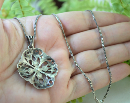 Lant argint cu pandant vechi austriac, Rose Cross [2]