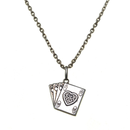 Coliere si lanturi argint - Lant argint cu pandant vintage, model careu de Asi