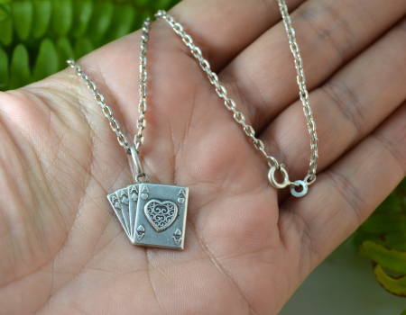 Lant argint cu pandant vintage, model careu de Asi [1]