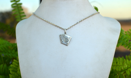 Lant argint cu pandant vintage, model careu de Asi [3]