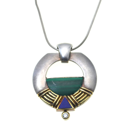 REDUCERI - Lant argint cu pandantiv modernist geometric A Vintage Collection