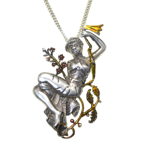 Coliere si lanturi argint - Lant argint cu pandantiv vintage, Dryada mitologica A Vintage Collection