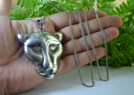 Lant argint lung pandant vintage Panthere [1]