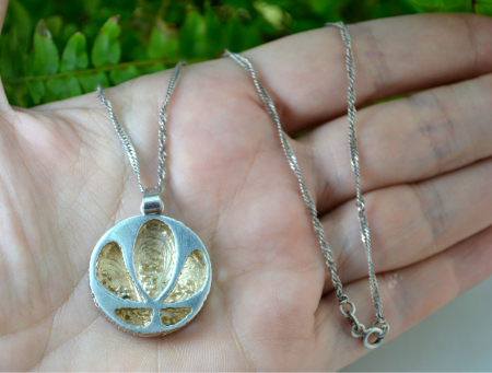 Lant argint pandant argint modernist design abstract brutalist atelier german [1]