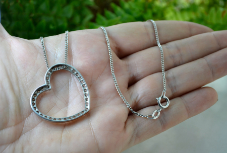 Lant argint pandant argint model Inima cristale CZ [2]