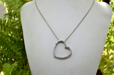 Lant argint pandant argint model Inima cristale CZ [3]