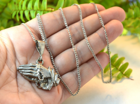 Lant argint pandant religios argint masiv Rugaciune [1]