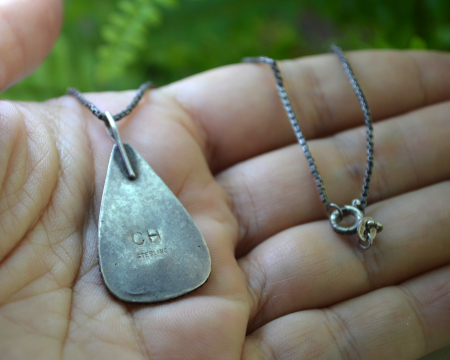 Lant argint pandantiv argint Navajo turcoaz coral natural semnat designer Cody Hunter [2]