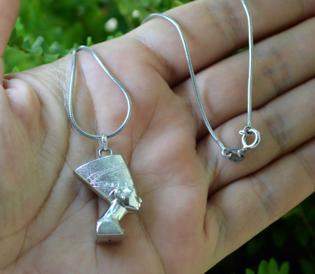 Lant argint pandantiv argint vintage, Regina Nefertiti [2]