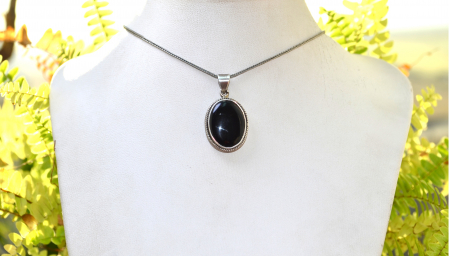 Lant argint Rope cu pandant argint, onix [3]