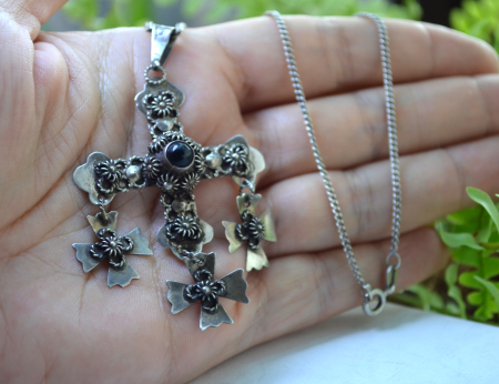 Lant argint vintage cruce Yalalag onix Oaxaca A Vintage Collection [2]