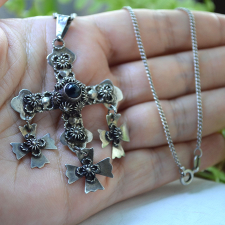 Lant argint vintage cruce Yalalag onix Oaxaca A Vintage Collection [3]