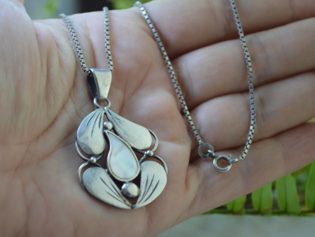 Lant argint vintage cu pandant sidef Gdansk A Vintage Collection [1]