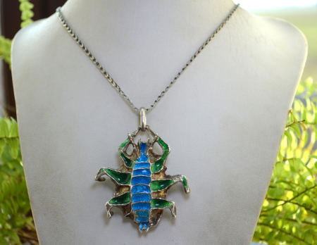 Lant argint vintage Scarabeu email champleve Arezzo A Vintage Collection [3]