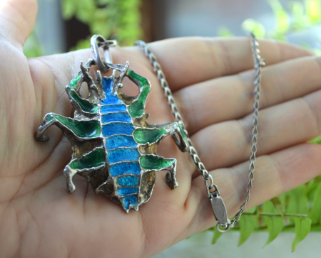 Lant argint vintage Scarabeu email champleve Arezzo A Vintage Collection [2]